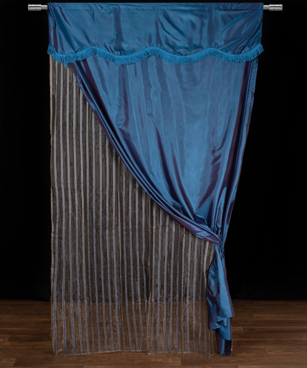 Maria curtain (150cm x 280cm) with tunnel blue