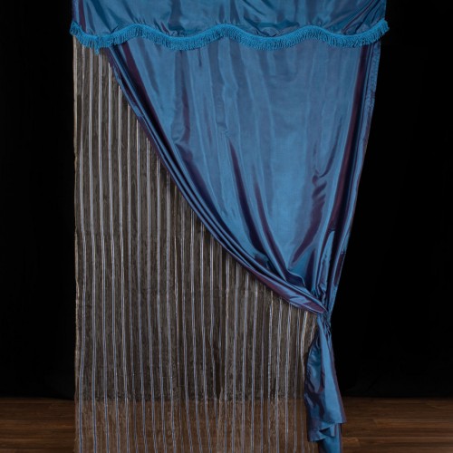 Maria curtain (150cm x 280cm) with tunnel blue