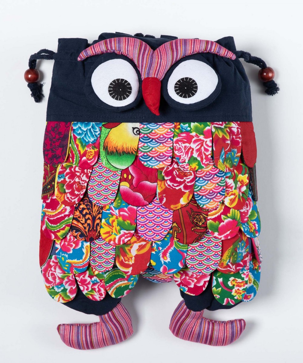 Owl backpack (40cm x 30cm) blue