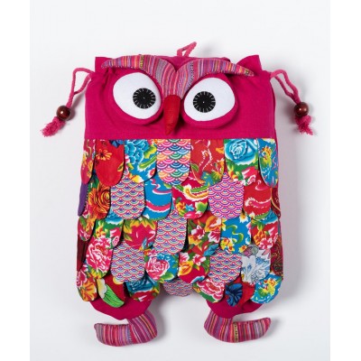 Owl backpack (40cm x 30cm) fuchsia