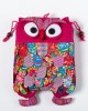 Owl backpack (40cm x 30cm) fuchsia