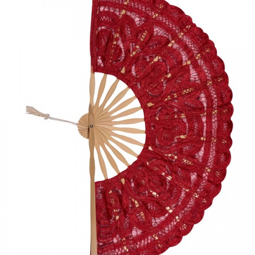 Handmade fan (27cm) red