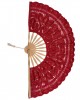 Handmade fan (27cm) red