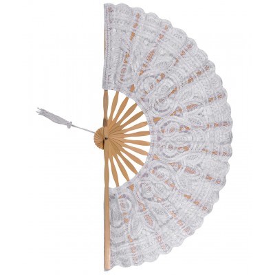 Handmade fan (27cm) white