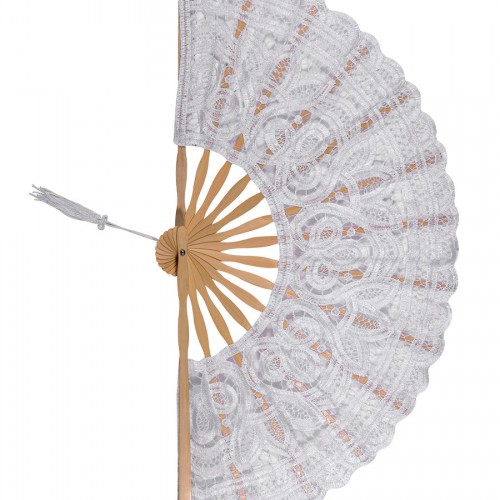 Handmade fan (27cm) white