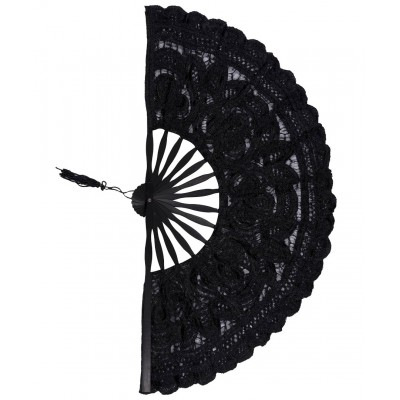 Handmade fan (27cm) black