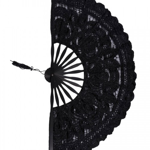 Handmade fan (27cm) black