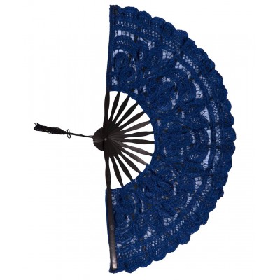 Handmade fan (27cm) blue