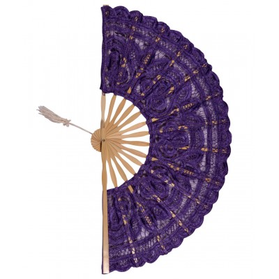 Handmade fan (27cm) purple