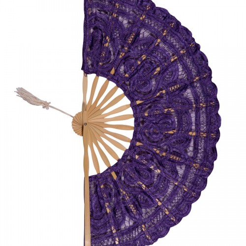 Handmade fan (27cm) purple