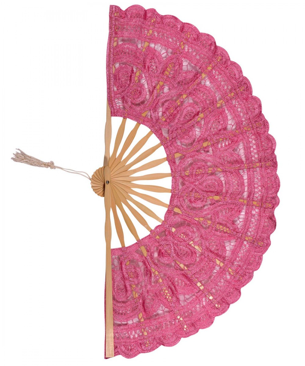 Handmade fan (27cm) pink