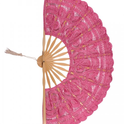 Handmade fan (27cm) pink