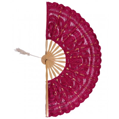 Handmade fan (27cm) fuchsia