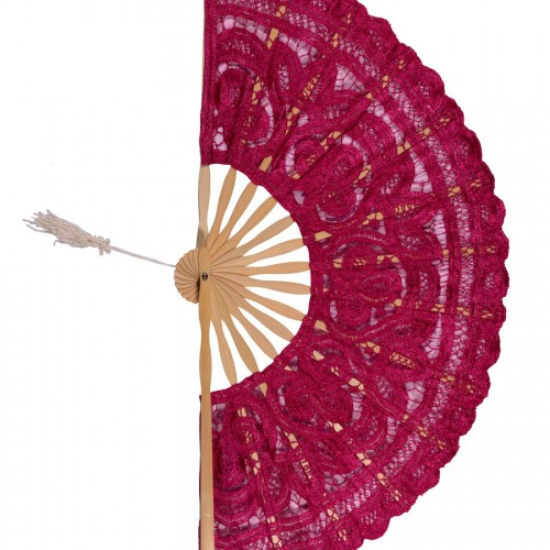 Handmade fan (27cm) fuchsia