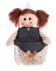 Sylvia doll with case (30cm x 20cm) jean brown