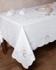 Handmade short tablecloth 2778 (170cm x 310cm) white