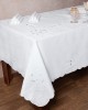 Handmade short tablecloth 432 (180cm x 260cm) white