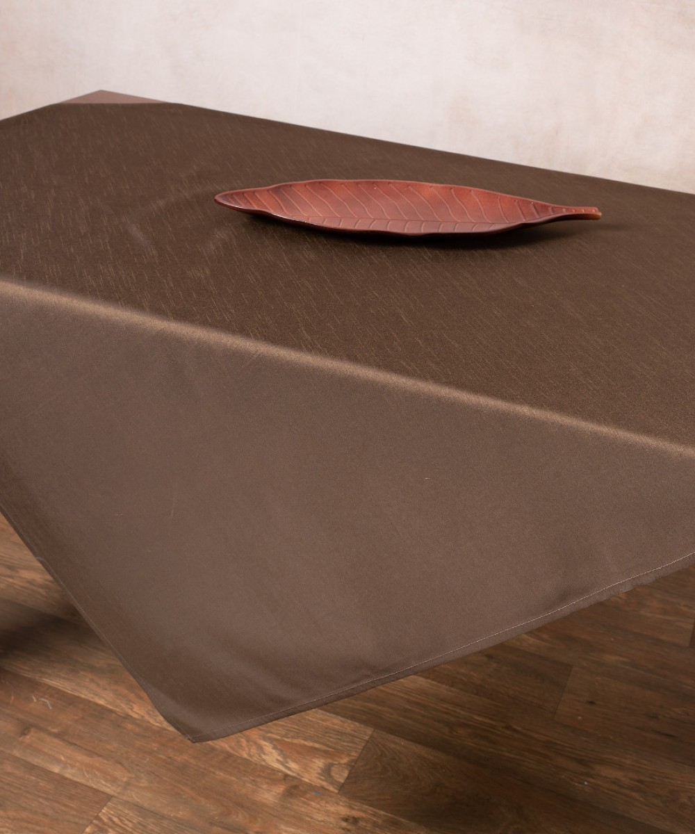 Satin table frame 2015 (130cm x 130cm) brown