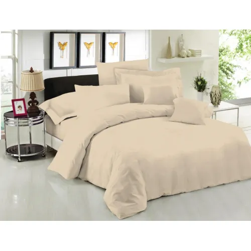 Σεντόνι Μεμονομένο LeBlanc Μονόχρωμο Polycotton 50/50 TC144 Sand υπέρδιπλο με λάστιχο 160x200 35